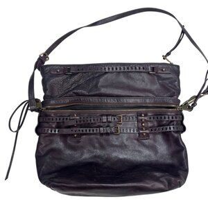 EUC Joelle Hawkens by Treesje Leather Crossbody / Shoulder Bag – Dark Plum